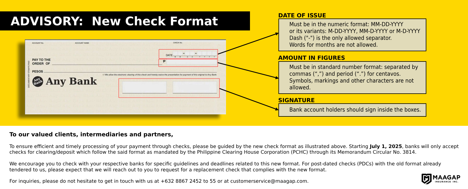 Advisory For New Check Format Desktop
